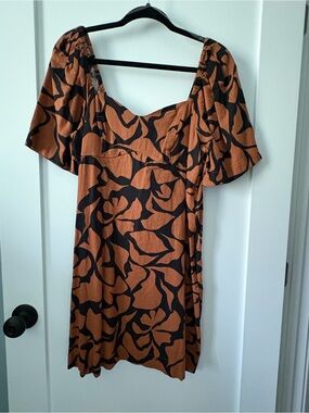 a new day Rust & Black Abstract Mini Dress